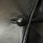 Tom Ford for Yves Saint Laurent S/S 2004 Double Breasted Dropwaist Leather Jacket, button detail