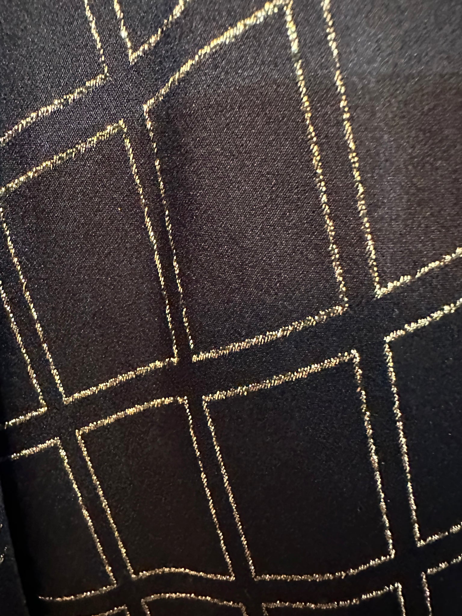 Galanos 70s Gown Black and Gold Satin with Giant Bow Detail DETAIL 5 of 6 