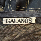  Galanos 70s Gown Black and Gold Satin with Giant Bow Detail LABEL 6 of 6