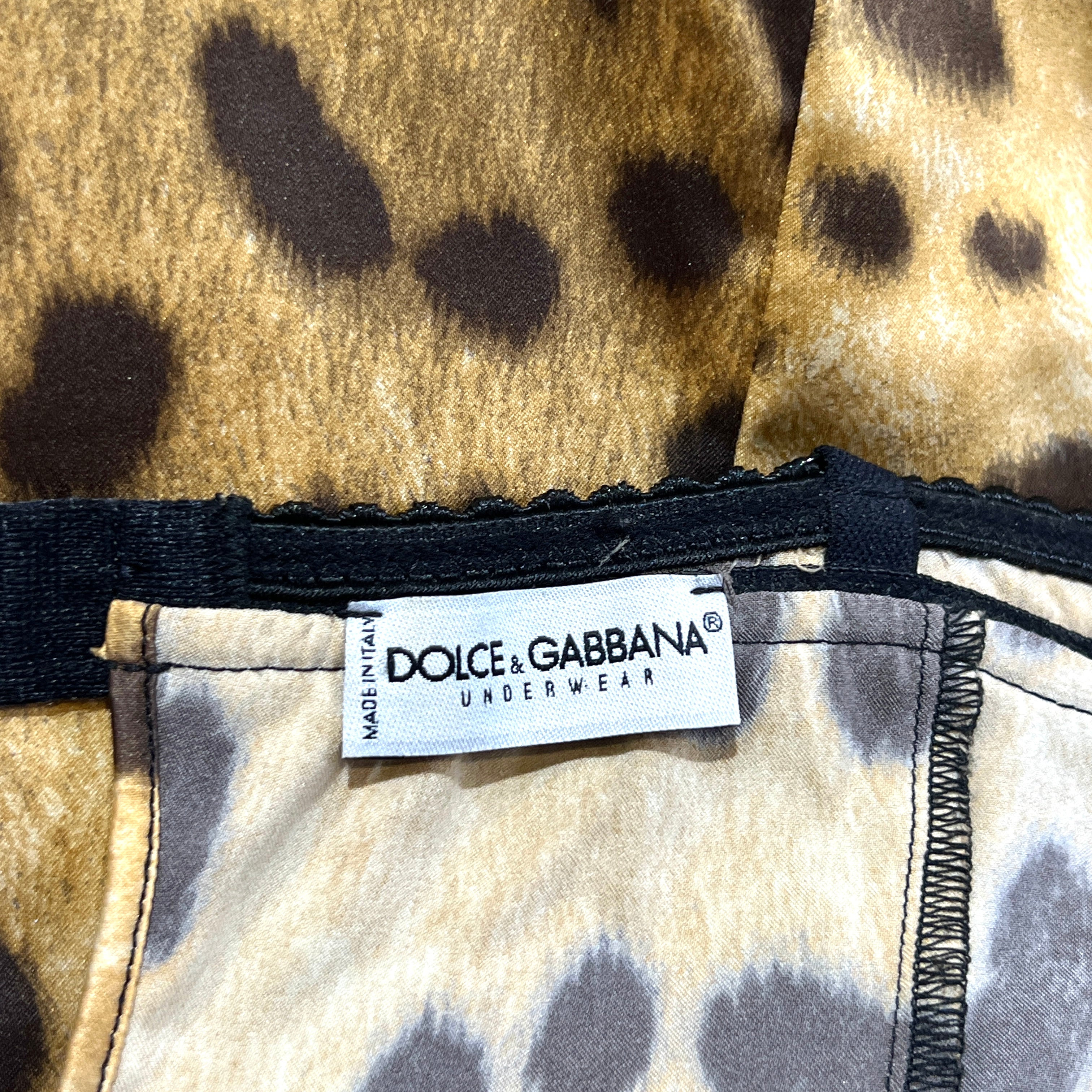 Dolce & Gabbana 2000s Leopard Print Lace Trim Camisole, label