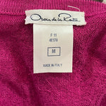 Oscar De La Renta Magenta Cashmere Sweater w/ Abstract Ruffle Collar TAG PHOTO 6 OF 6