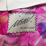 Irene 2000's Mauve Strapless Fit and Flare Floral Gown with Beaded Overlay, label