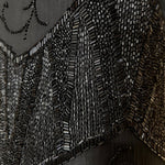 1920's Black Beaded Fringe Flapper Dress, detail 2
