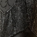 1920's Black Beaded Fringe Flapper Dress, detail 2