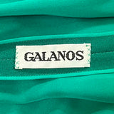 Galanos 80s Emerald Green Gown w/ Woven Front Detail TAG PHOTO 5 OF 5