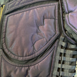 Jean Paul Gaultier Femme Y2K Iridescent Purple Nylon Zip Front Jacket with Allover Lacing CHEST DETAIL 5 of 8