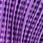 Issey Miyake Pleats Please Y2K Purple Gingham Button Up Top, close up