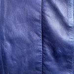  Claude Montana for Idéal-Cuir Rare Late '70s Midnight Blue Lambskin Leather Strapless Mini Dress DETAIL 4/8