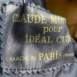  Claude Montana for Idéal-Cuir Rare Late '70s Midnight Blue Lambskin Leather Strapless Mini Dress LABEL 6/8