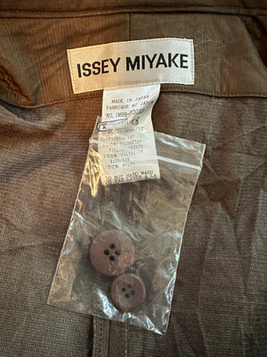  Issey Miyake 90s Iridescent Brown Oversized Obi Waist Pantsuit LABEL 11 of 11