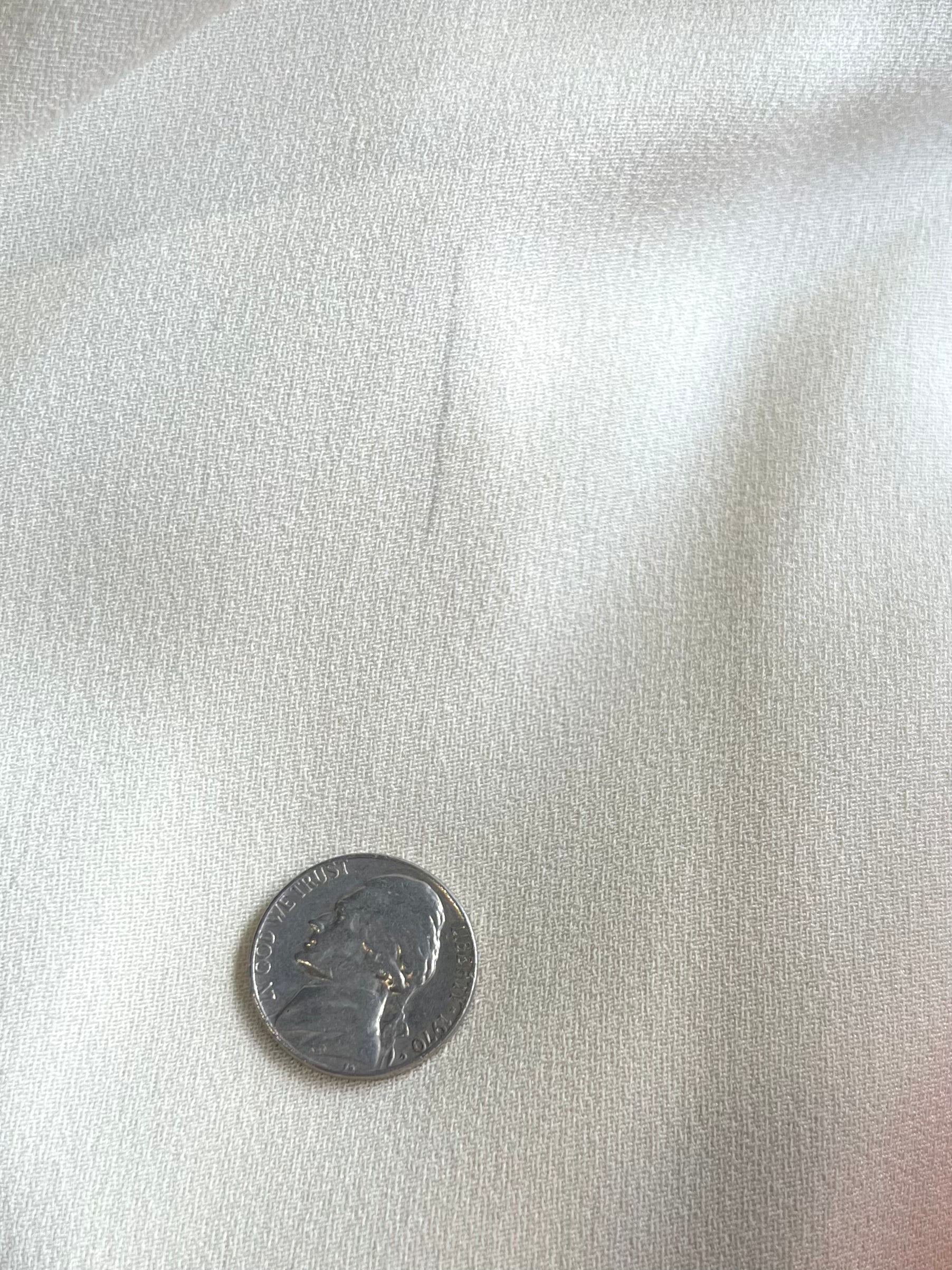 Van Dusen/Green 1970's Ivory and Black Crepe Bishop Sleeve Jumpsuit with Brown Velvet Trim, mark 2