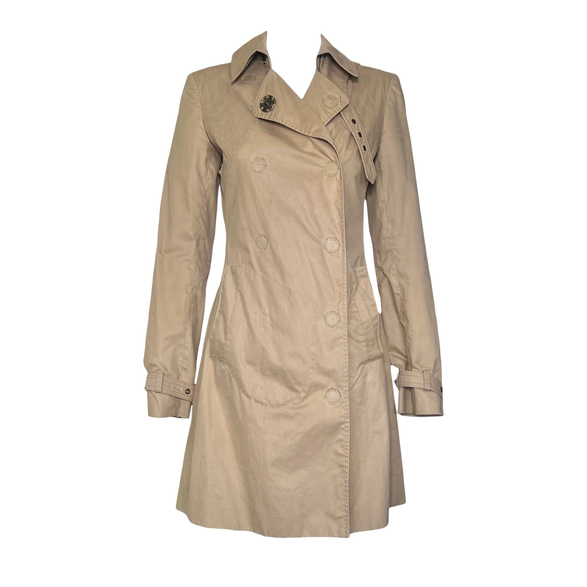 Stella McCartney S/S 2006 Tan Belted Half Trench Coat, unbuckled