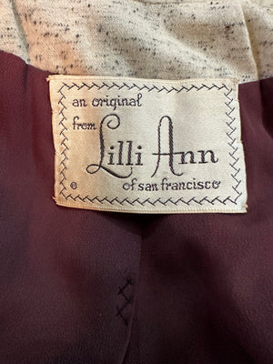  Lilli Ann 1950s Ivory Flecked Wool Skirt Suit LABEL 7 of 7