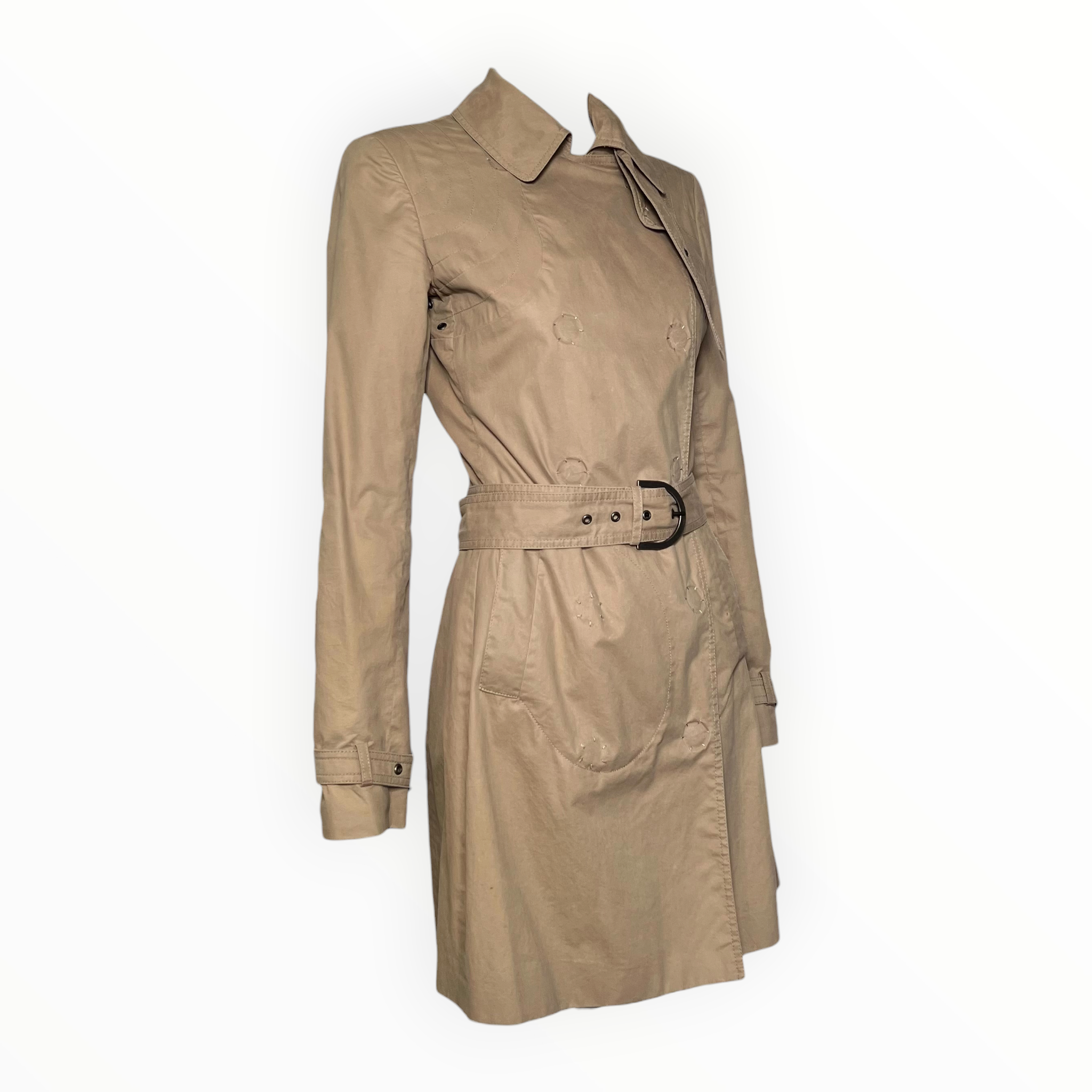 Stella McCartney S/S 2006 Tan Belted Half Trench Coat slight side