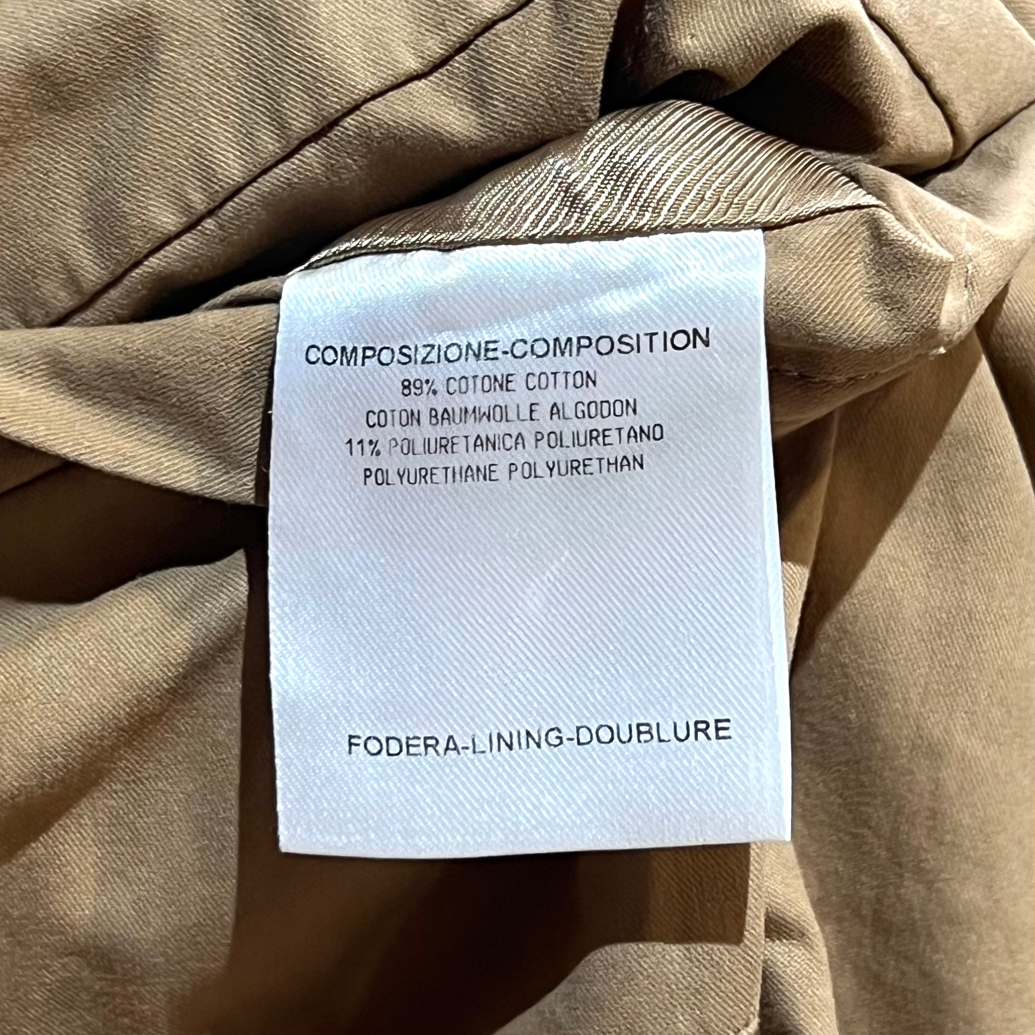 Stella McCartney S/S 2006 Tan Belted Half Trench Coat, tag