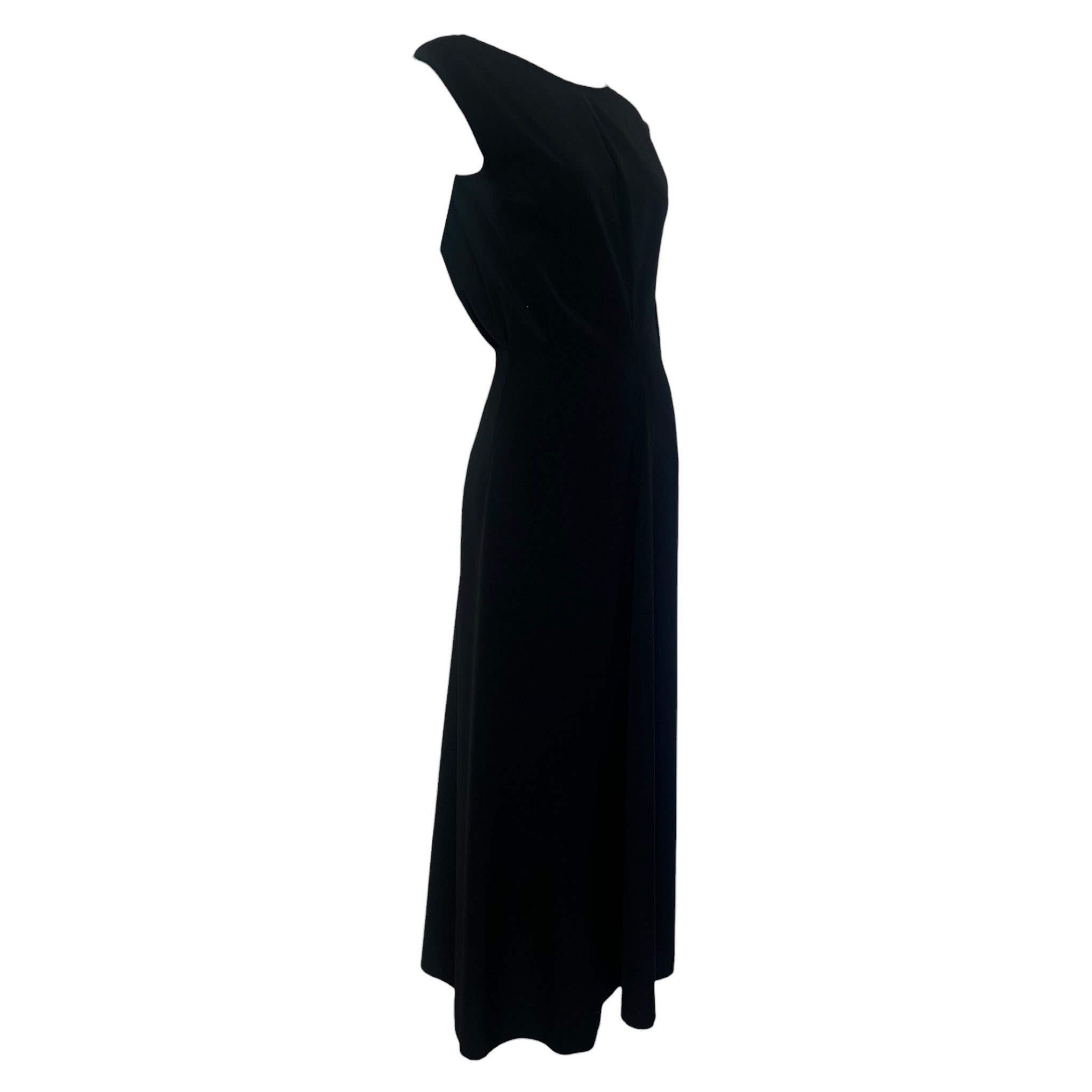 Y's by Yohji Yamamoto F/W 2019 Black Open Weave Wool Deep V-Back Dress, slight side