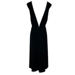 Y's by Yohji Yamamoto F/W 2019 Black Open Weave Wool Deep V-Back Dress, back