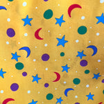 Yves Saint Laurent S/S 1979 Stars and Moon Yellow Silk Blouse, back of blouse stains
