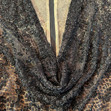 Bob Mackie 90s Re Carpet Black Beaded Cowl Neck Gown NECKLINE DETAIL 4 of 6