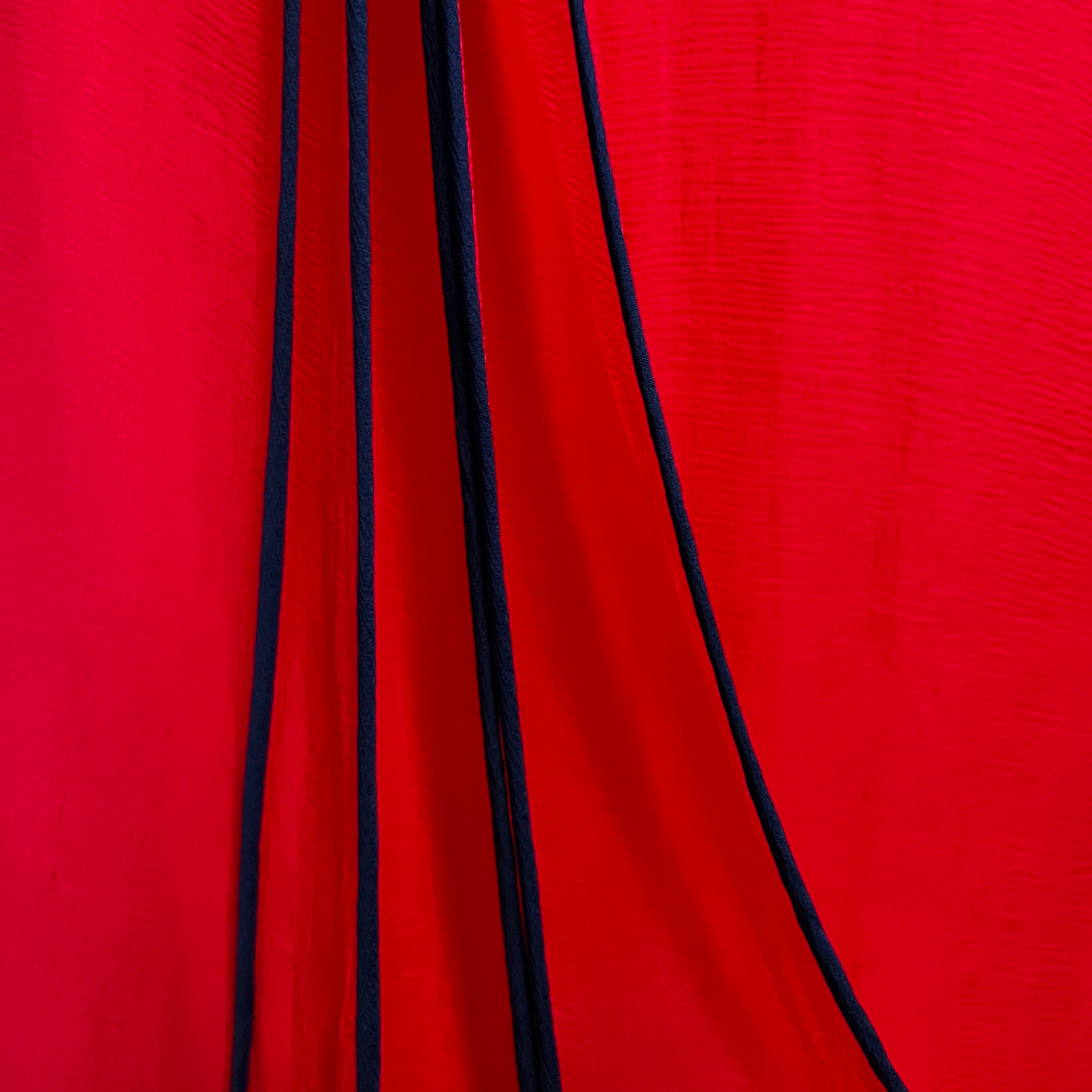 GALANOS 1970's Red Chiffon Multi-Layer Dress, layers