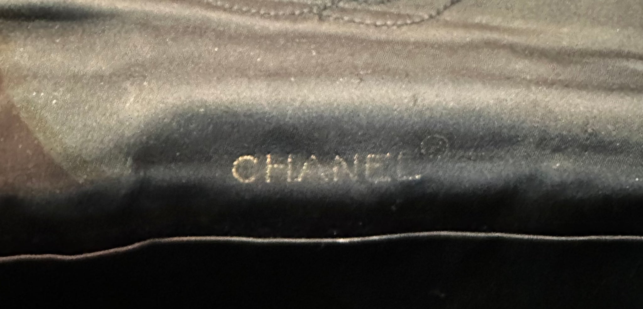 Chanel 80s Black Silk Quilted Half Moon Evening Bag LABEL 8n of 8