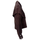 L'Estelle d'Ore 1980's Chocolate Brown Suede Skirt and Jacket Ensemble , top side