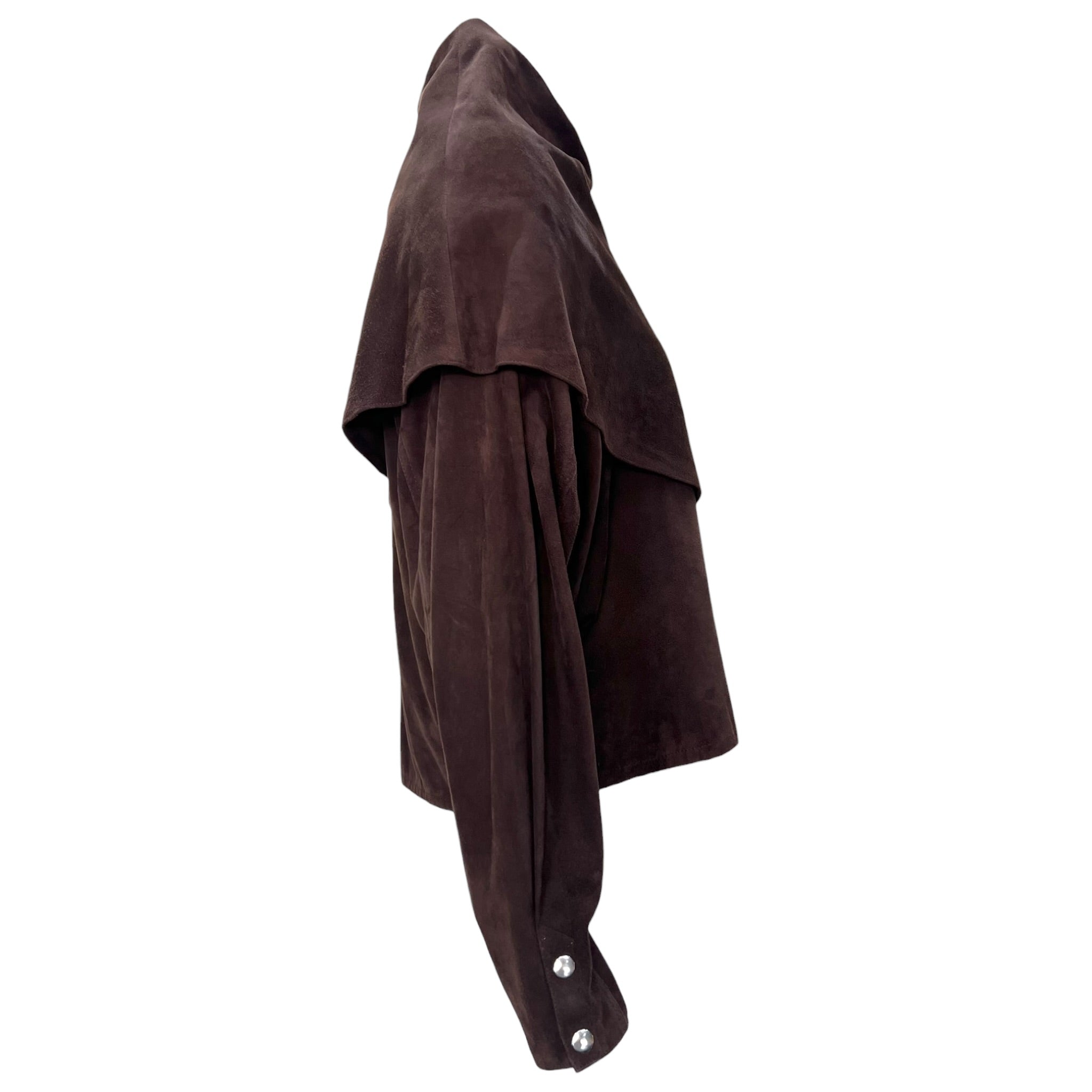 L'Estelle d'Ore 1980's Chocolate Brown Suede Skirt and Jacket Ensemble , top side