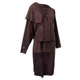 L'Estelle d'Ore 1980's Chocolate Brown Suede Skirt and Jacket Ensemble  , side