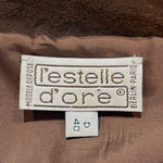L'Estelle d'Ore 1980's Chocolate Brown Suede Skirt and Jacket Ensemble  , label