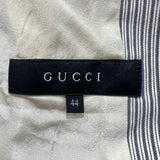 Gucci Cotton Blue Grey Pinstripe Single Button Blazer Jacket, label