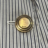 Gucci Cotton Blue Grey Pinstripe Single Button Blazer Jacket