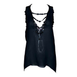 Jean Paul Gaultier Black Pearl Button Blouse and Belt, without belt