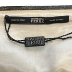 Gianfranco Ferre S/S 2001 Cream and Black Fringed Leather Jacket + Pant Ensemble, tag