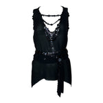 Jean Paul Gaultier Black Pearl Button Blouse and Belt