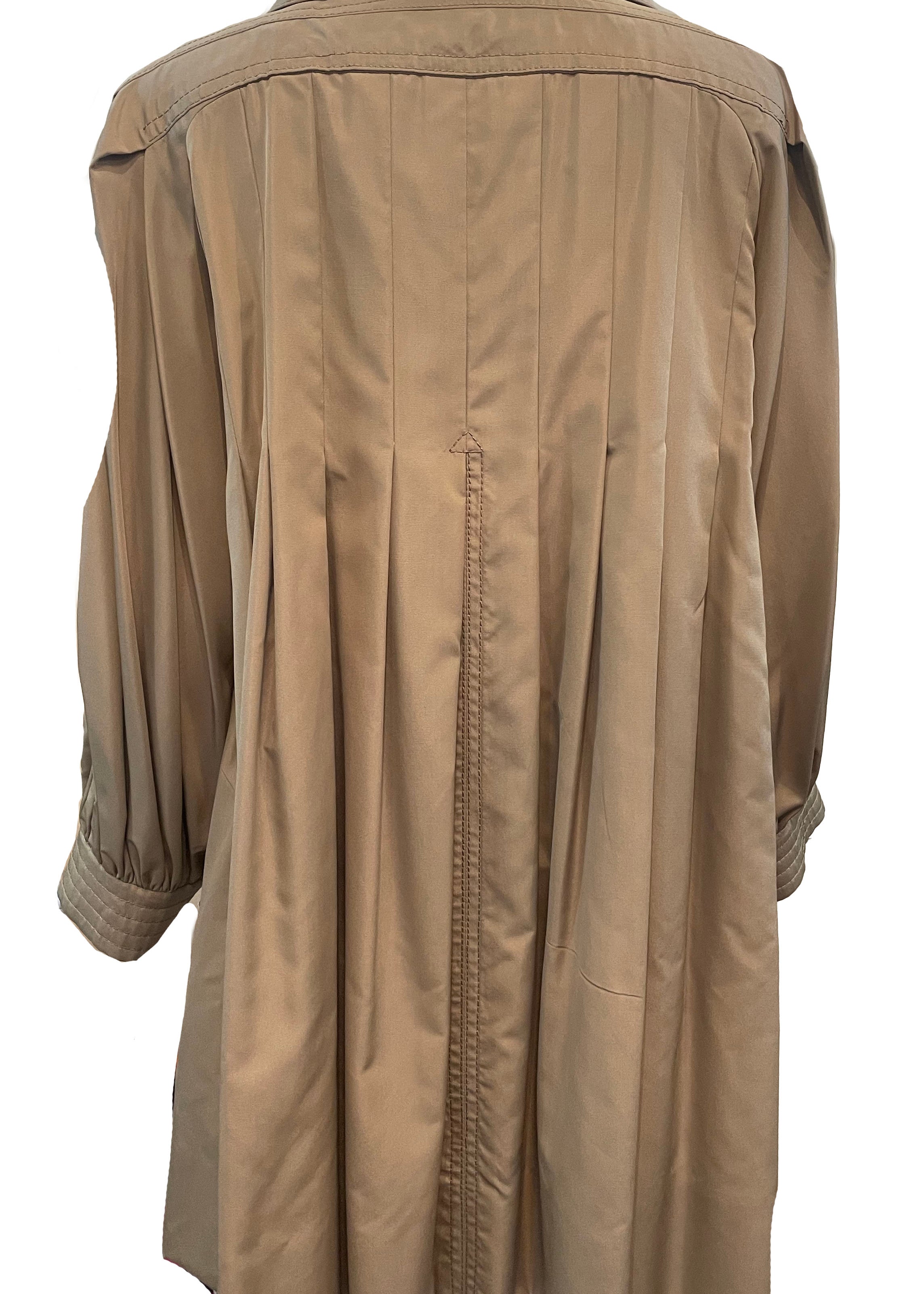 Galanos 80s Tan Oversized Trench Coat BACK 2 of 5