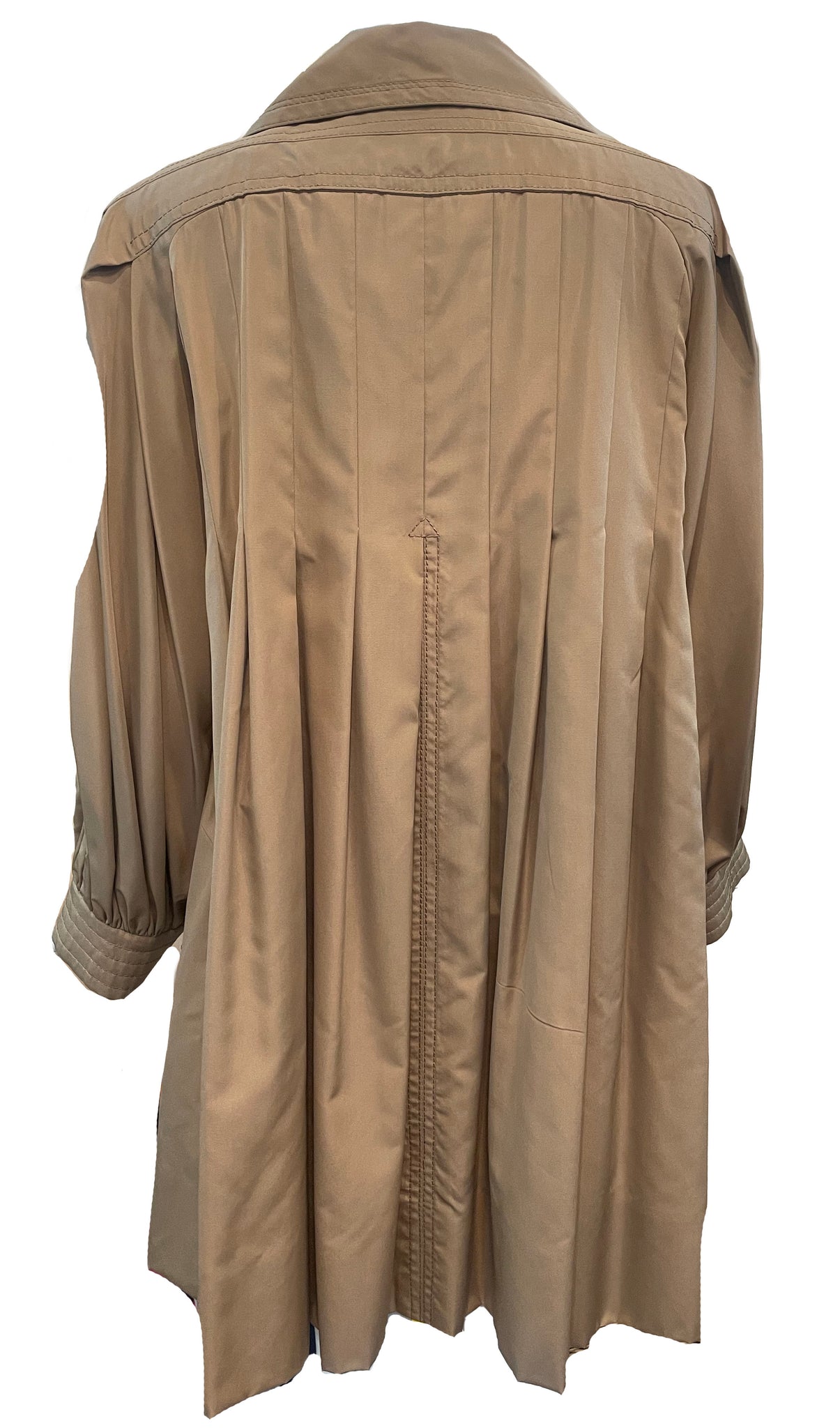Galanos 80s Tan Oversized Trench Coat BACK 2 of 5