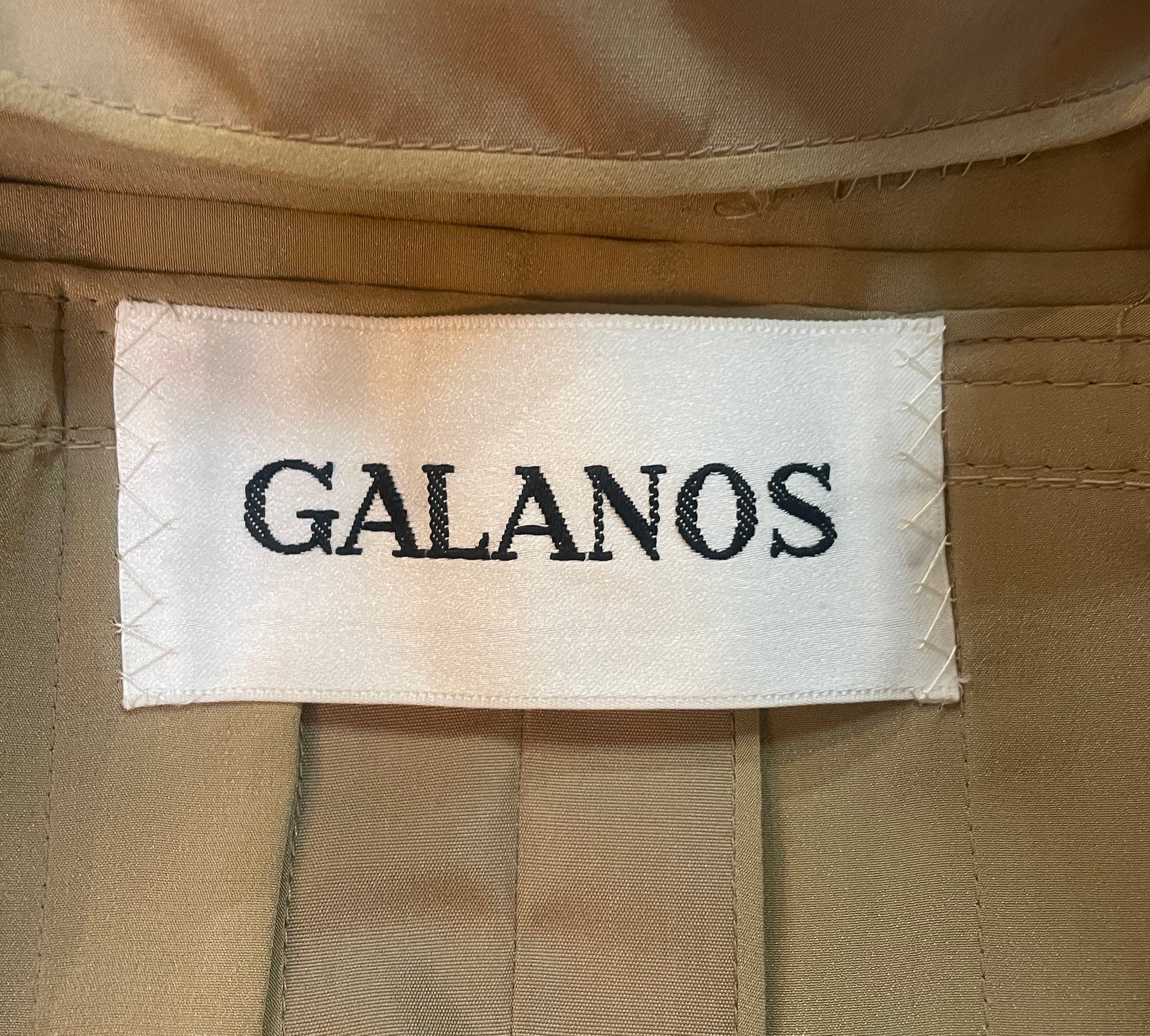 Galanos 80s Tan Oversized Trench Coat LABEL 5 of 5
