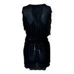Jean Paul Gaultier Black Pearl Button Blouse and Belt, back