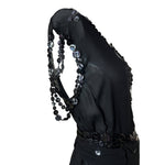 Jean Paul Gaultier Black Pearl Button Blouse and Belt, side