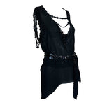 Jean Paul Gaultier Black Pearl Button Blouse and Belt, side 2