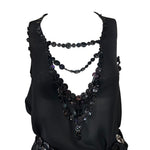 Jean Paul Gaultier Black Pearl Button Blouse and Belt, bodice top