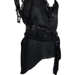 Jean Paul Gaultier Black Pearl Button Blouse and Belt, slight side
