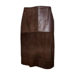 L'Estelle d'Ore 1980's Chocolate Brown Suede Skirt and Jacket Ensemble  , skirt