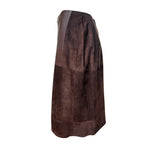 L'Estelle d'Ore 1980's Chocolate Brown Suede Skirt and Jacket Ensemble  , skirt side 2