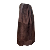 L'Estelle d'Ore 1980's Chocolate Brown Suede Skirt and Jacket Ensemble  , skirt side 2