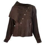 L'Estelle d'Ore 1980's Chocolate Brown Suede Skirt and Jacket Ensemble  , top