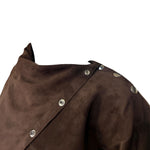 L'Estelle d'Ore 1980's Chocolate Brown Suede Skirt and Jacket Ensemble  , neck