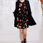 Chloé F/W 2007 Eclectic Little Black and Red Pleather and Rhinestone Mini Dress, runway