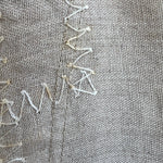 Patrick Kelly 1980's Beige Topstitched Linen Swing Coat, stain