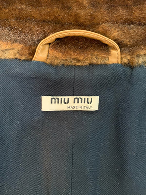  Miu Miu Brown Faux Fur Jacket  LABEL 6 of 6